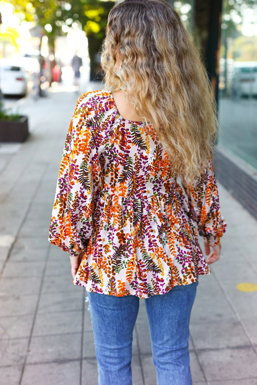 Autumn Bloom Babydoll Top