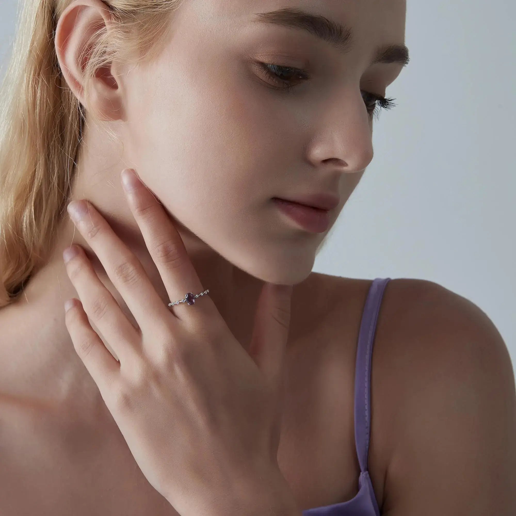 Oval Cut Amethyst Ring