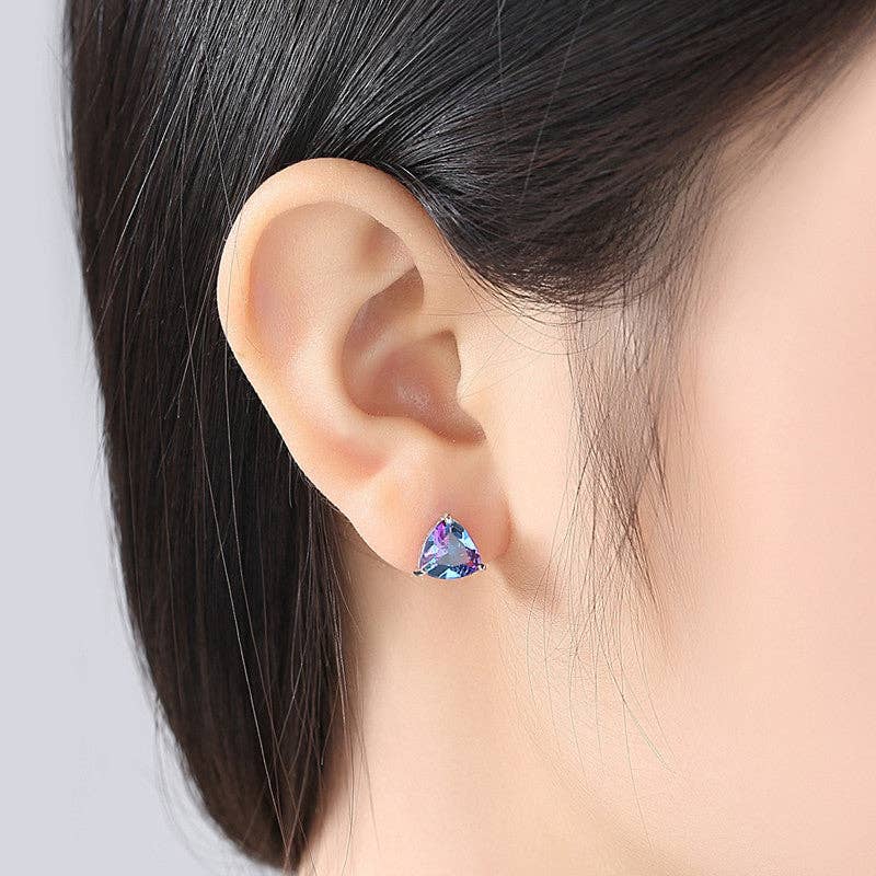 Rainbow Tourmaline Stud Earrings