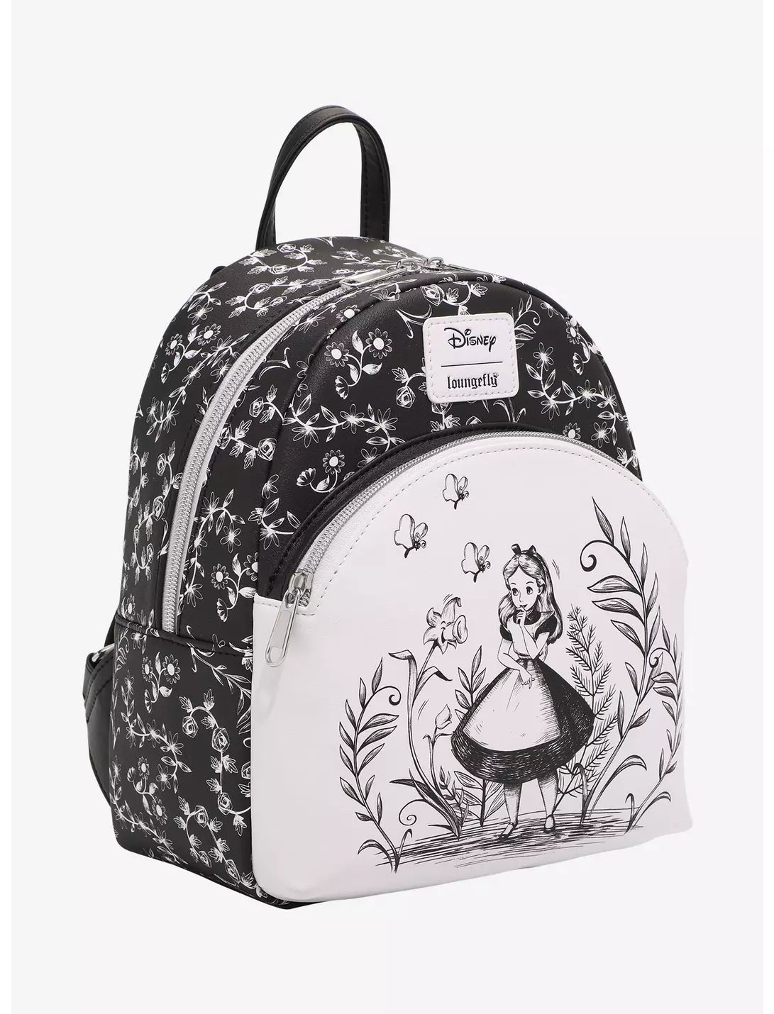 Loungefly Disney Alice in Wonderland Black & White Mini Backpack