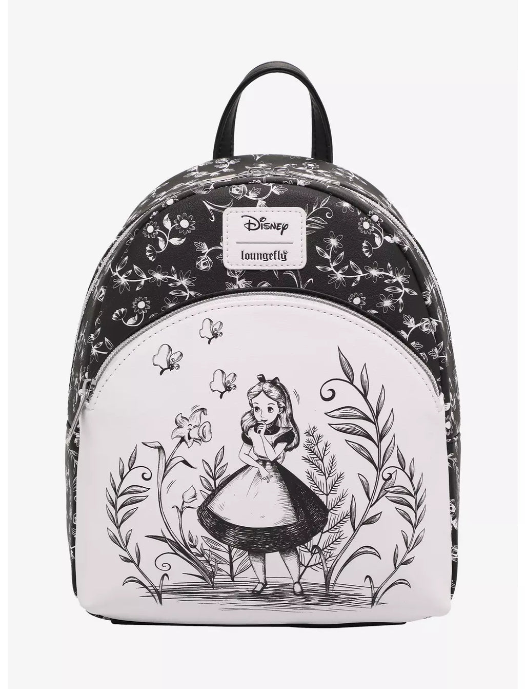 Loungefly Disney Alice in Wonderland Black & White Mini Backpack
