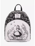 Loungefly Disney Alice in Wonderland Black & White Mini Backpack