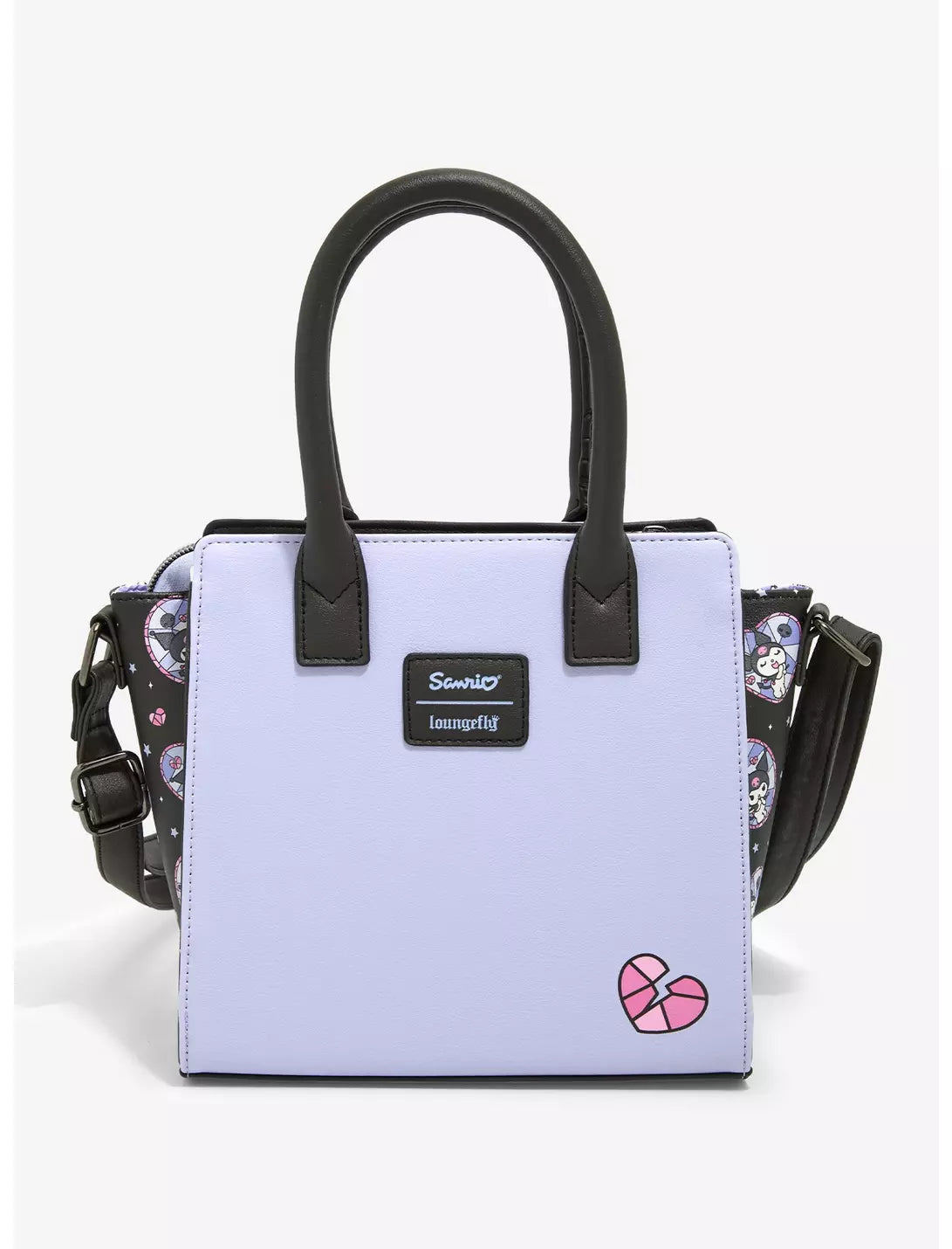 Loungefly Sanrio Kuromi Heart Stained Glass Satchel Crossbody Bag