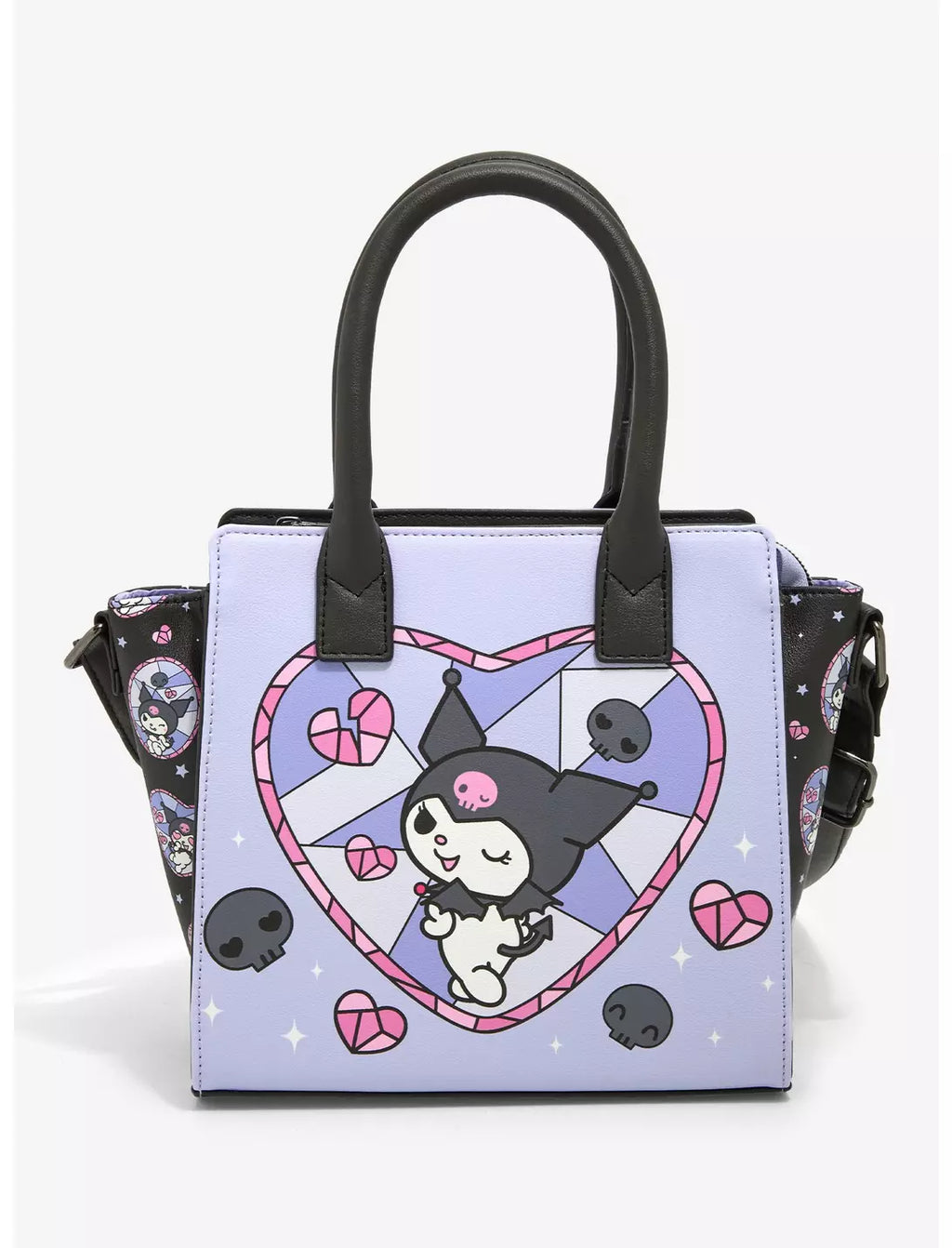 Loungefly Sanrio Kuromi Heart Stained Glass Satchel Crossbody Bag