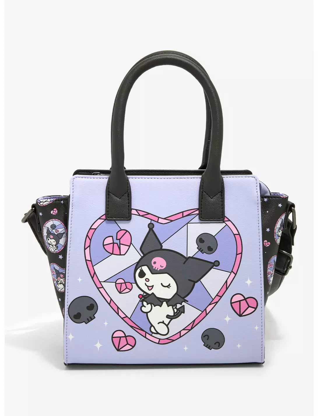 Loungefly Sanrio Kuromi Heart Stained Glass Satchel Crossbody Bag