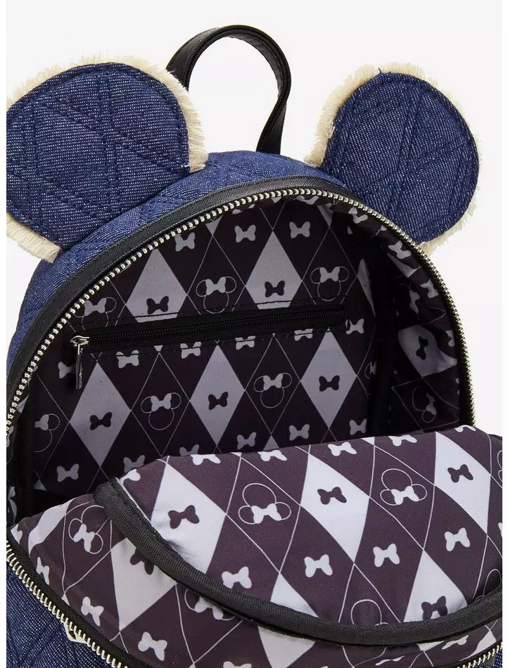 Loungefly Disney Minnie Mouse Denim Quilted Mini Backpack