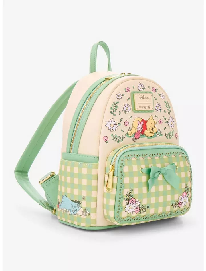 Loungefly Disney Winnie the Pooh Floral Gingham Mini Backpack
