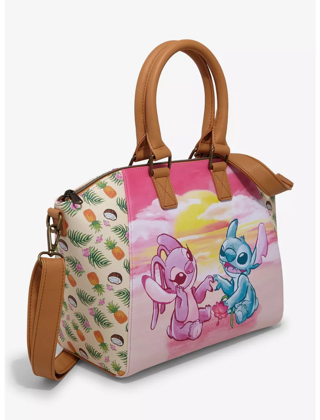 Loungefly Disney Stitch &amp; Angel Sunset Satchel Bag