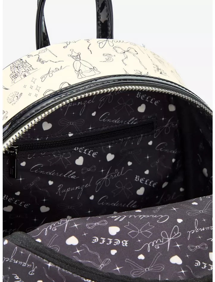 Loungefly Disney Princess Sketch Icons Mini Backpack