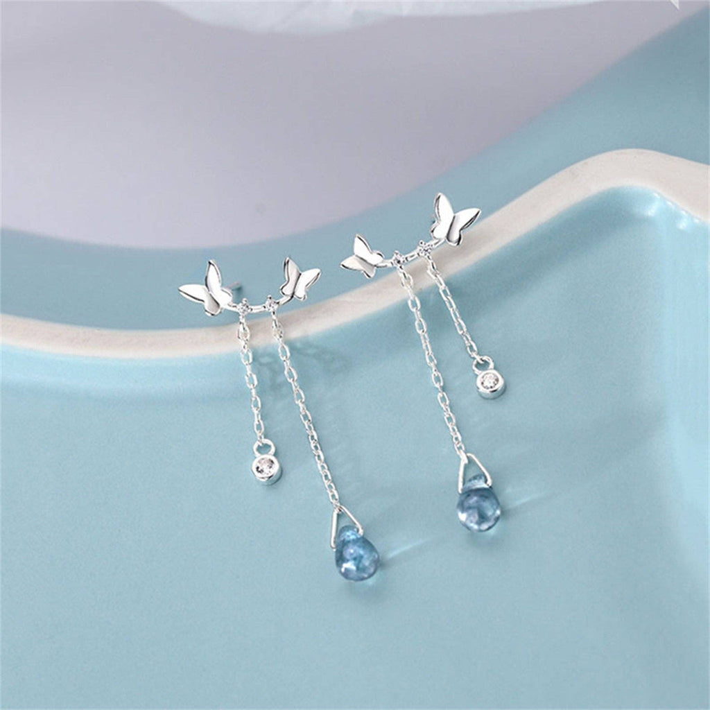 Butterfly Drop Chain Earrings