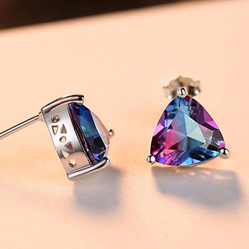 Rainbow Tourmaline Stud Earrings