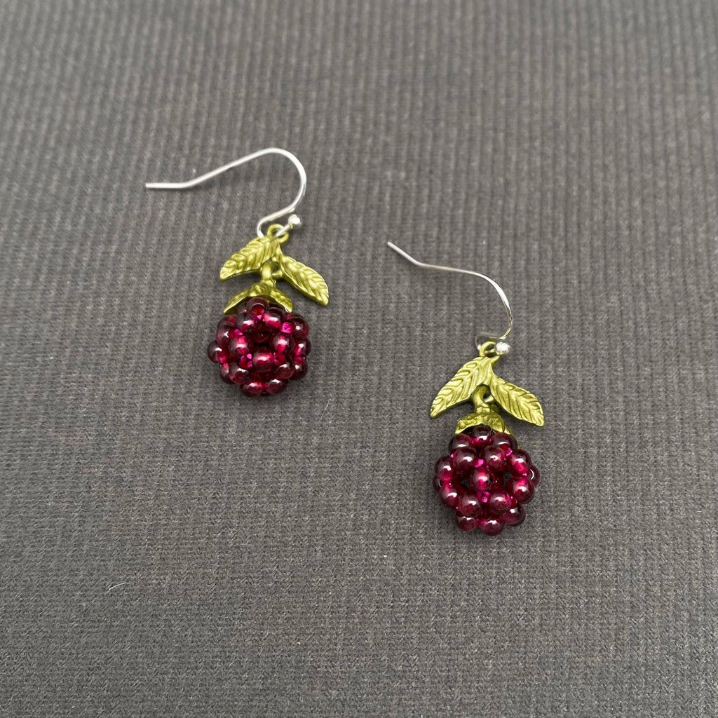 Raspberry Charm Dangle Earrings