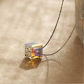 Crystal Cube Pendant Necklace