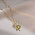 Dainty Flower Pendant Necklace in Stainless Steel