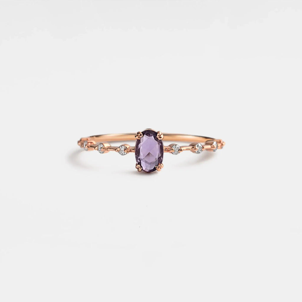 Oval Cut Amethyst Ring