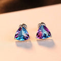 Rainbow Tourmaline Stud Earrings