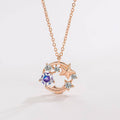 Shooting Star Circle Charm Necklace