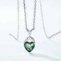 Evergreen Heart Moss Agate Necklace