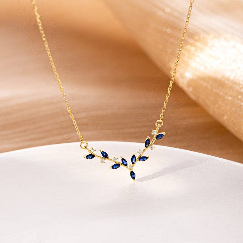 Midnight Antler Charm Necklace