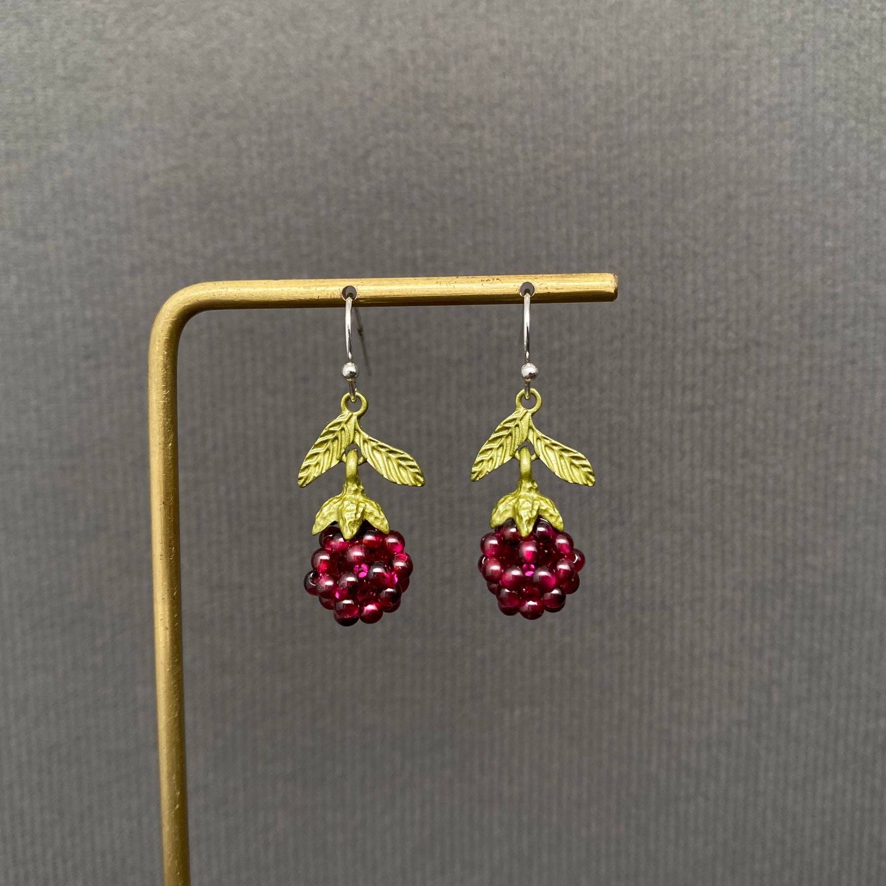 Raspberry Charm Dangle Earrings