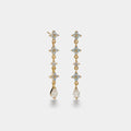 Blue Opal Flower Drop Earrings