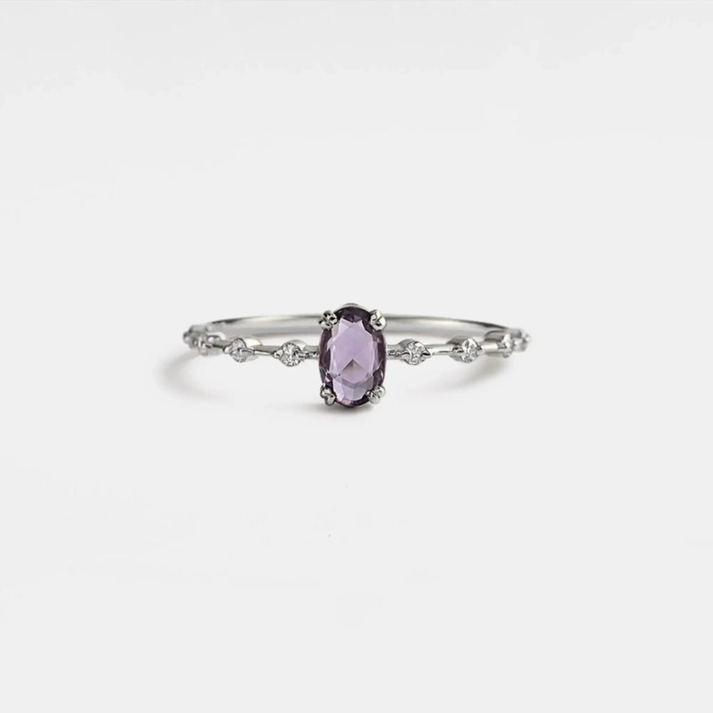Oval Cut Amethyst Ring
