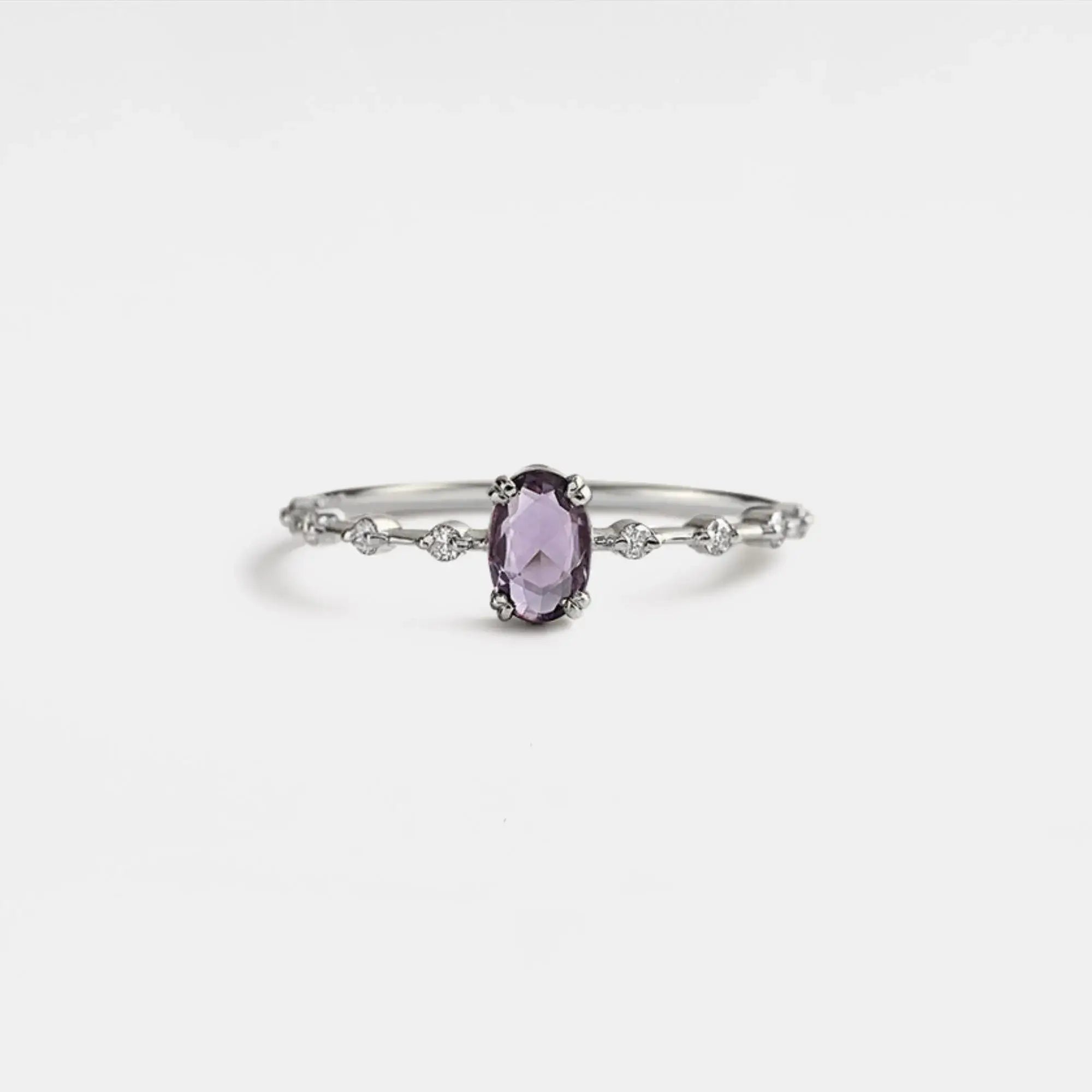 Oval Cut Amethyst Ring