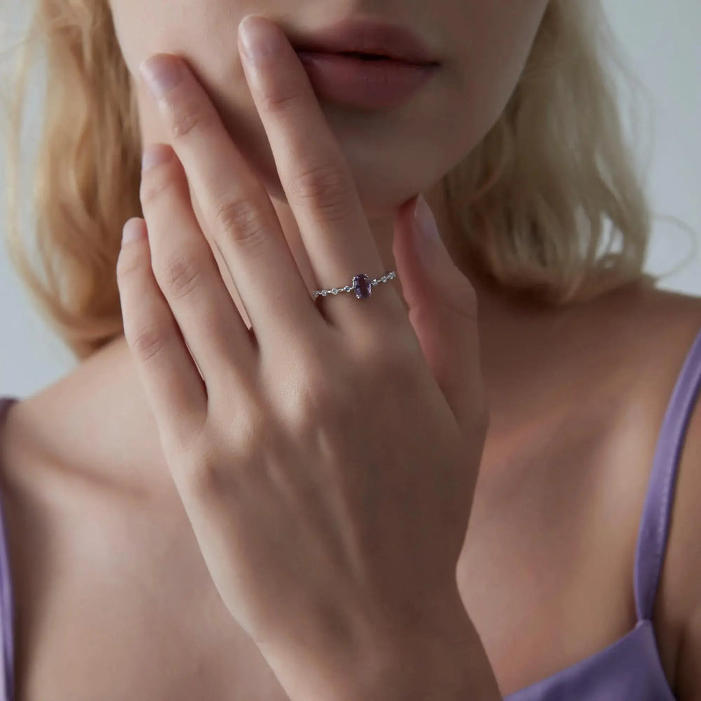 Oval Cut Amethyst Ring