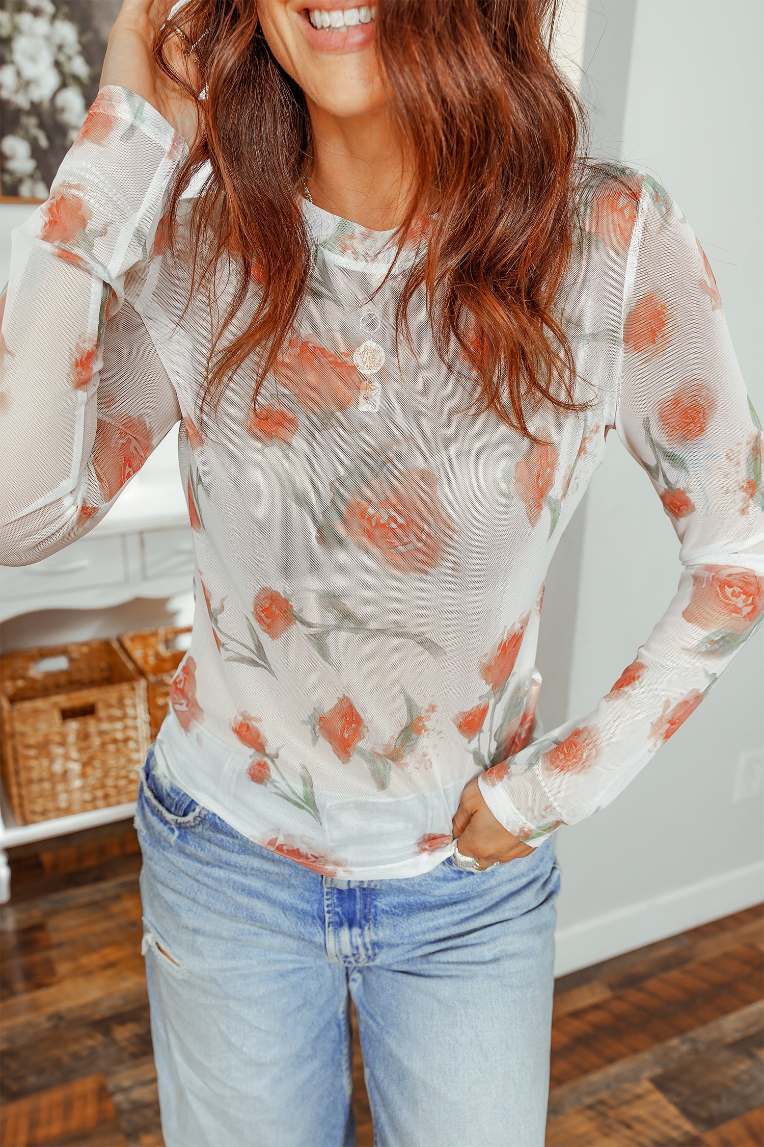 Chestnut Plaid Patchwork Hooded Knit Top