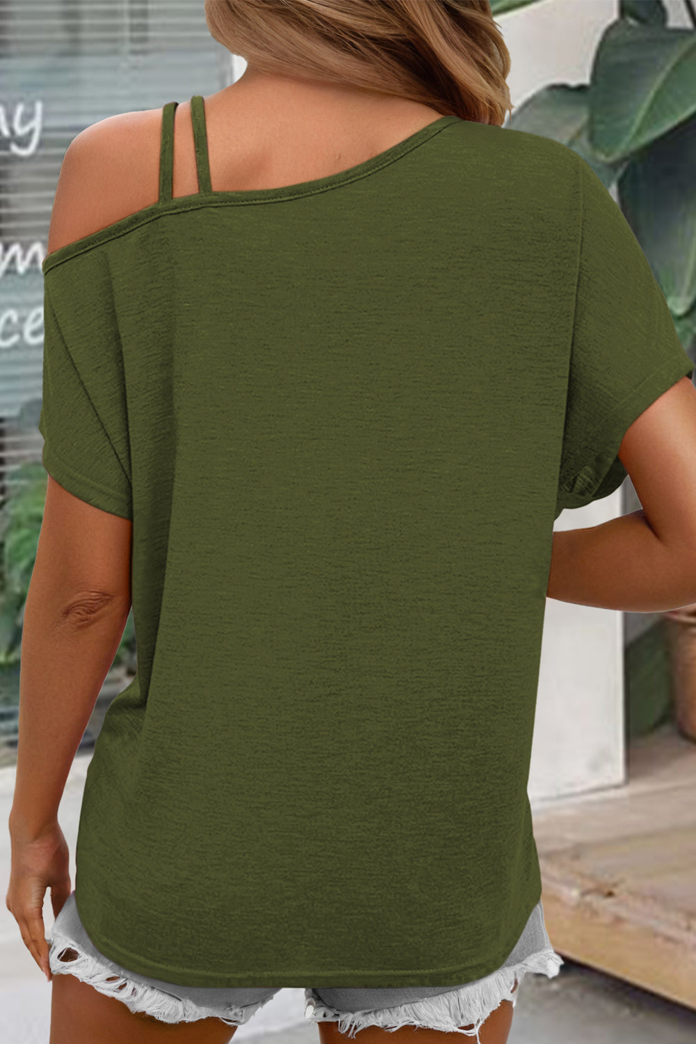Fern Green Asymmetrical Twist Top