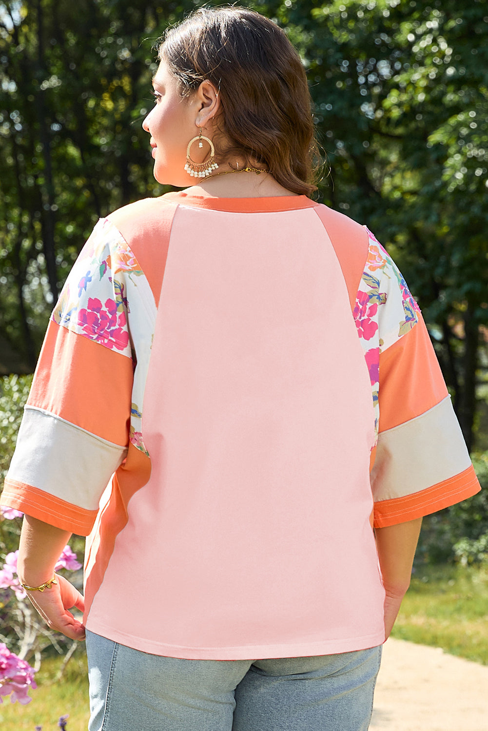 Peach Blossom Patchwork Top (Curvy)