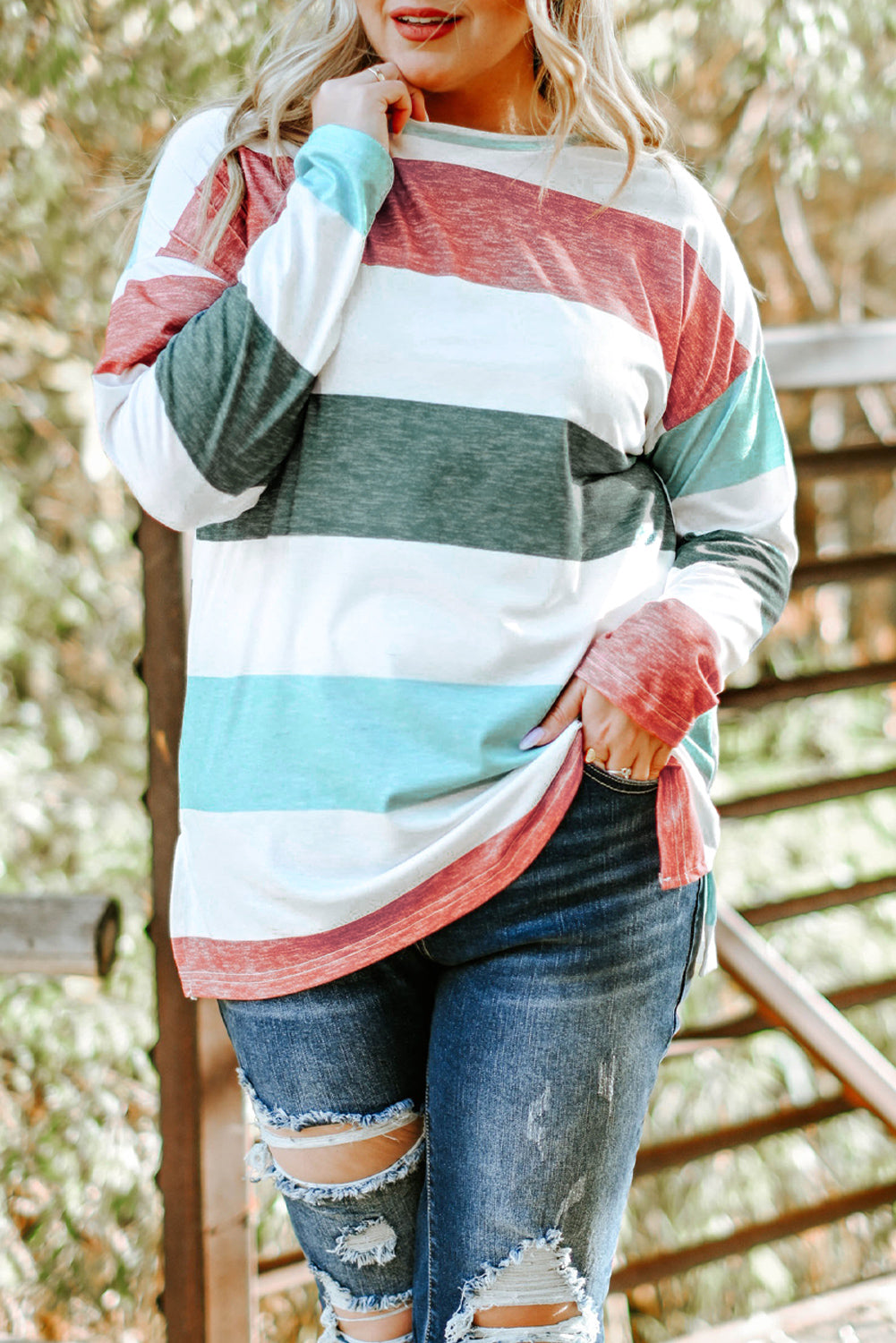 Cozy Colorblock Pullover (Curvy)