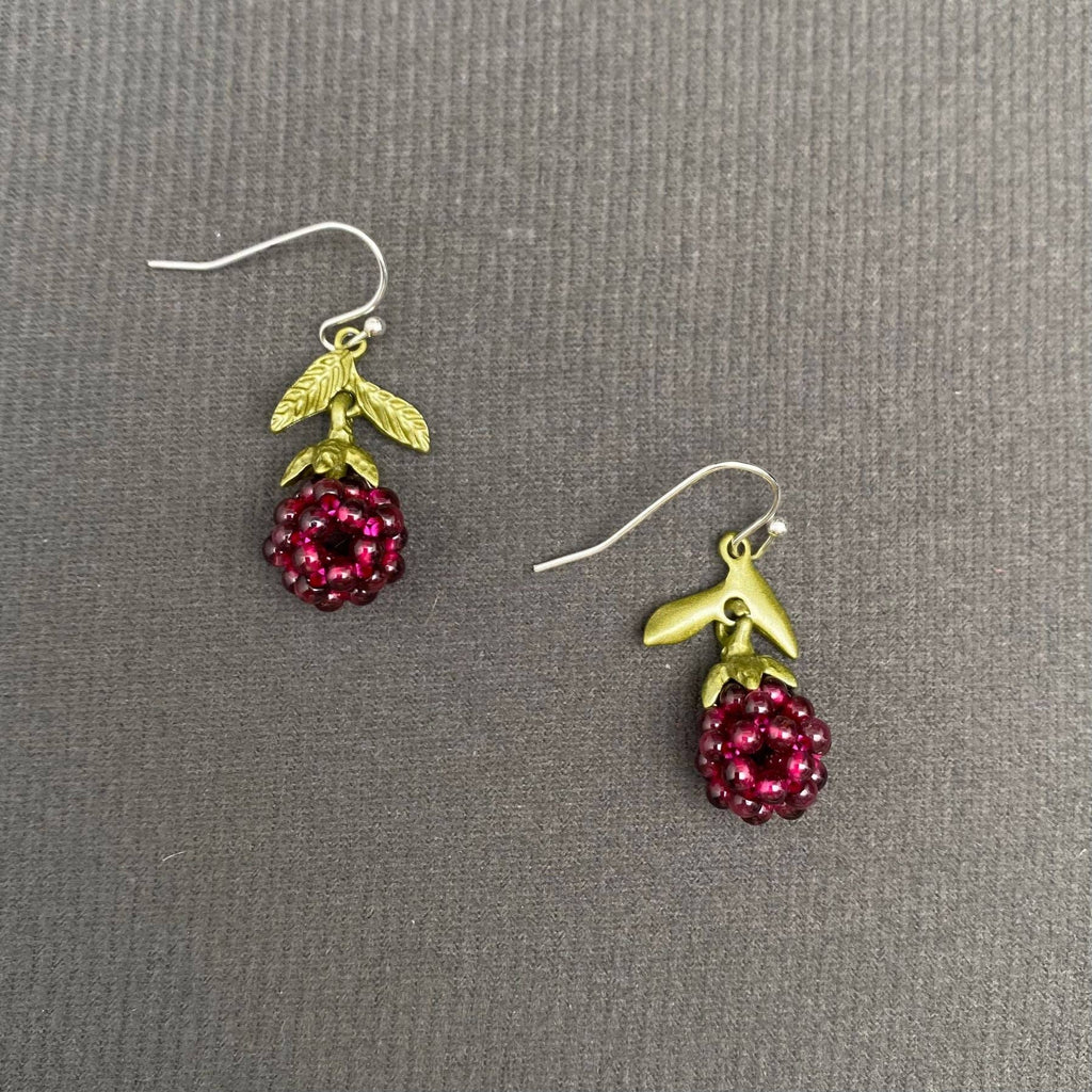 Raspberry Charm Dangle Earrings