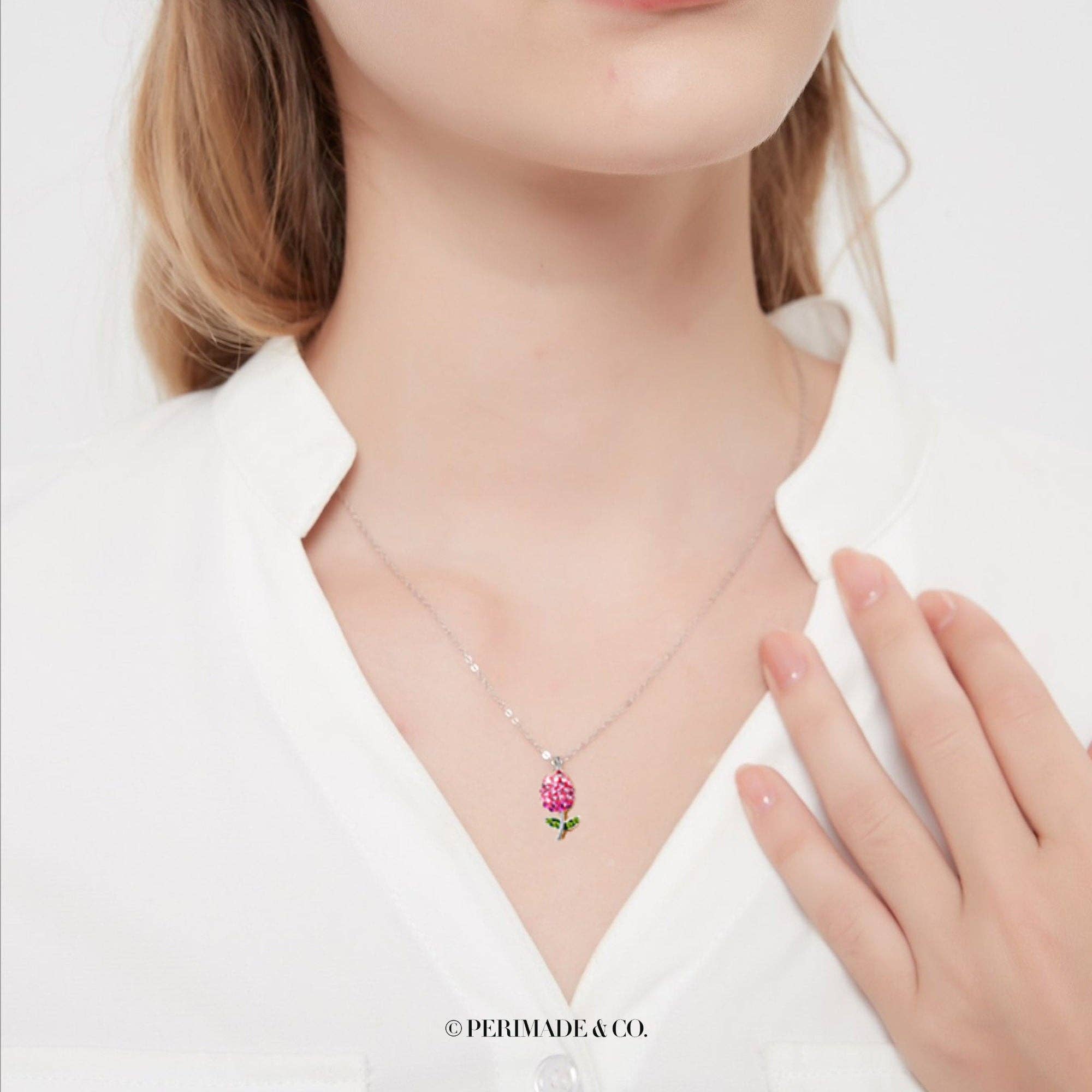 Blush Tulip Charm Necklace