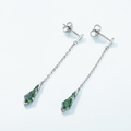 Moss Agate Drop Chain Earrings