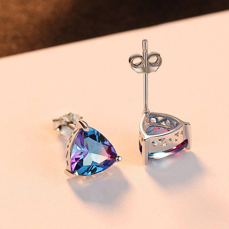 Rainbow Tourmaline Stud Earrings