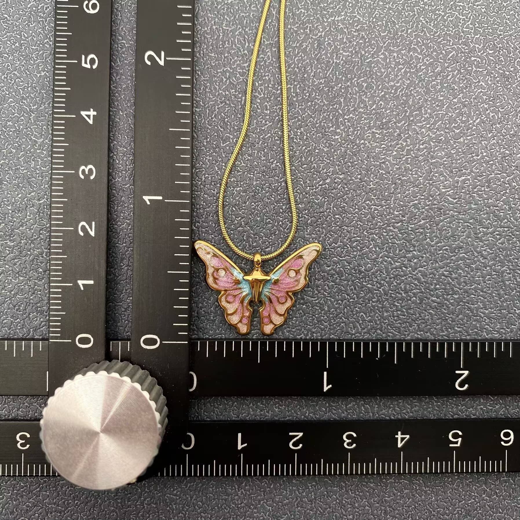 Enamel Butterfly Charm Necklace