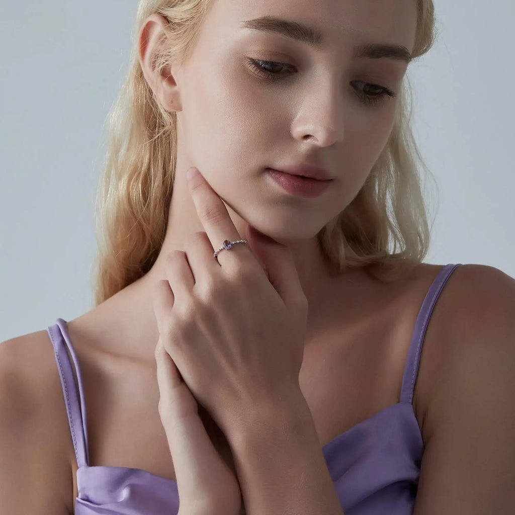 Oval Cut Amethyst Ring