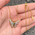 Enamel Butterfly Charm Necklace