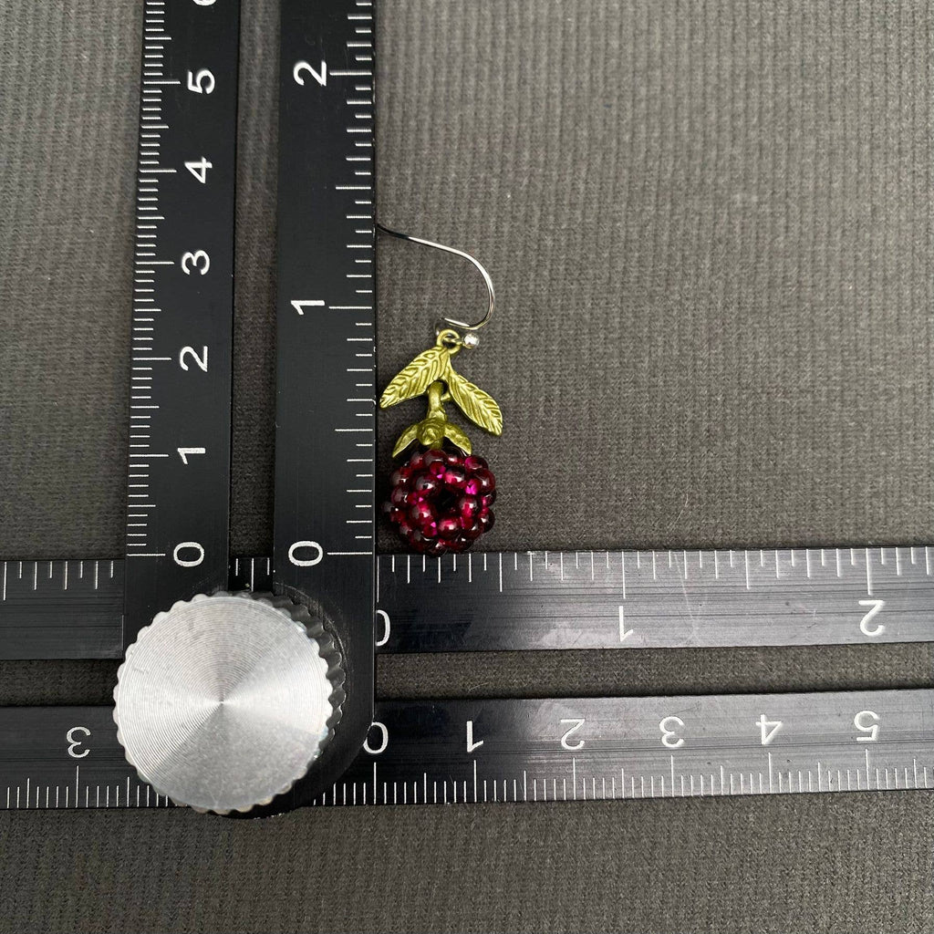 Raspberry Charm Dangle Earrings