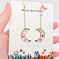 Moon Dried Flower Drop Earrings