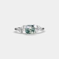 Evergreen Leaf Moss Agate Rin