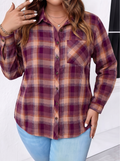 Rust Plaid Relaxed Button Down